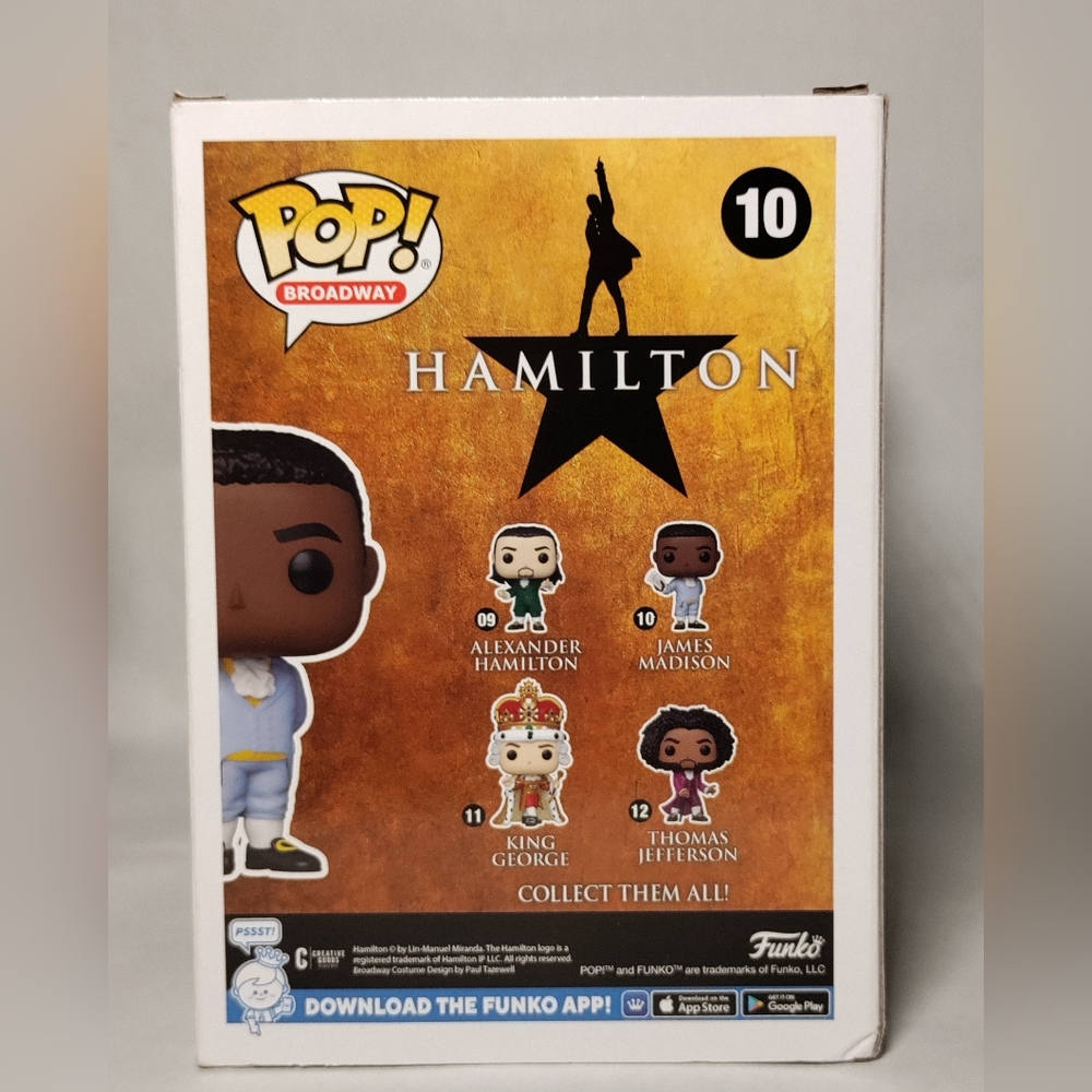 Broadway Funko Pop's Thomas Jefferson, James Madison, Eliza Hamilton, Aaron Burr - Picture 11 of 12